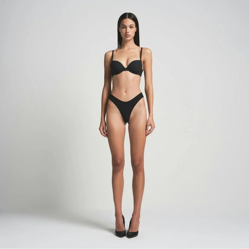 NWT SKIMS Fits‎ Everybody Demi Push-Up T-Shirt Bra BR-UWR- 2295 ONYX 32A - Picture 7 of 10